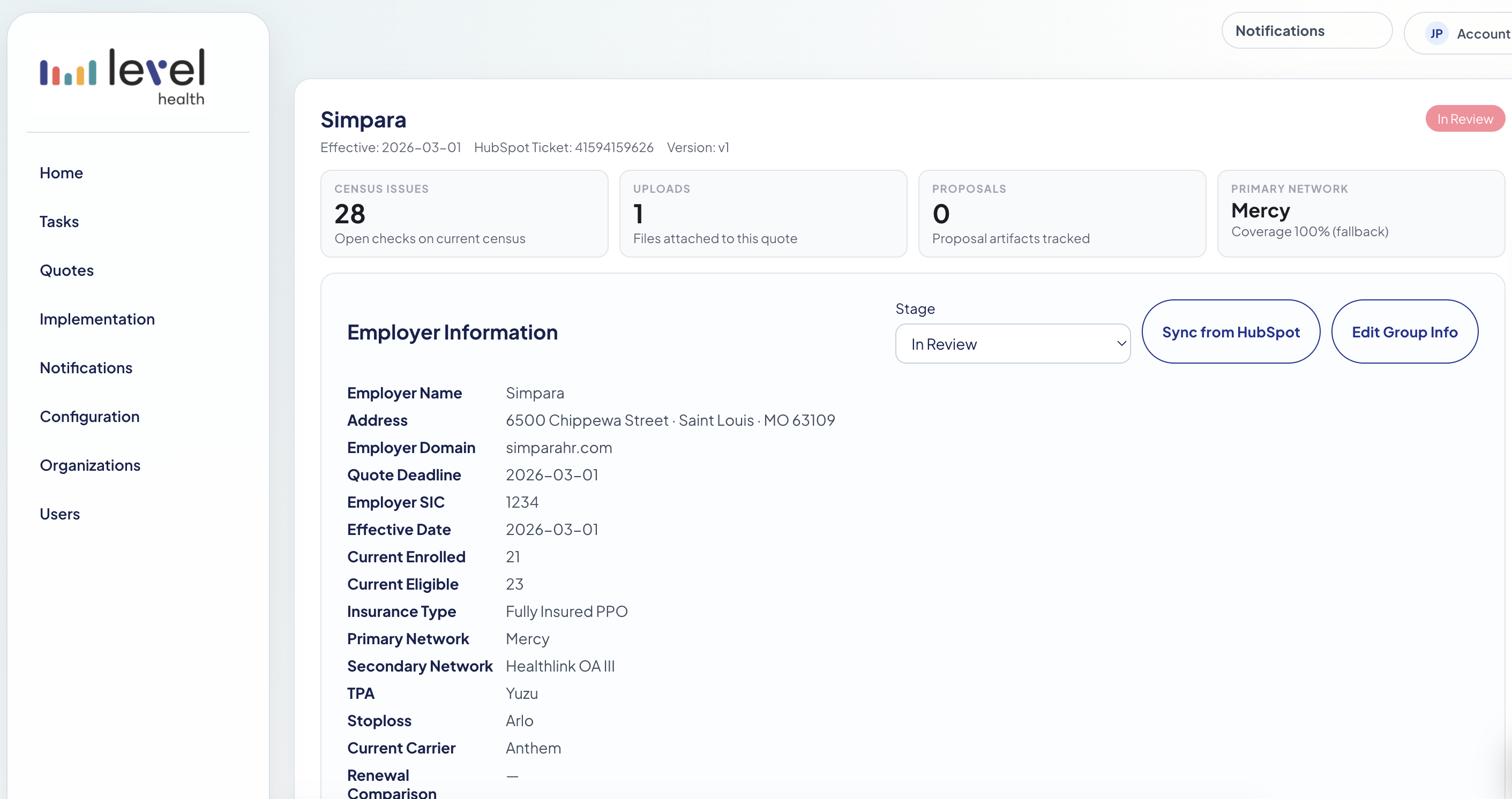Amplify quote experience screenshot